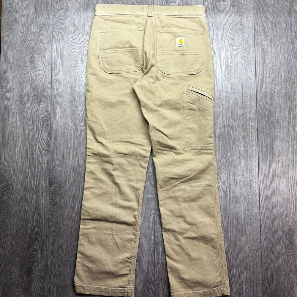 Carhartt Relaxed Fit 31x32 Canvas Work Pants Tan Khaki Mens Utility Carpenter - Picture 2 of 8